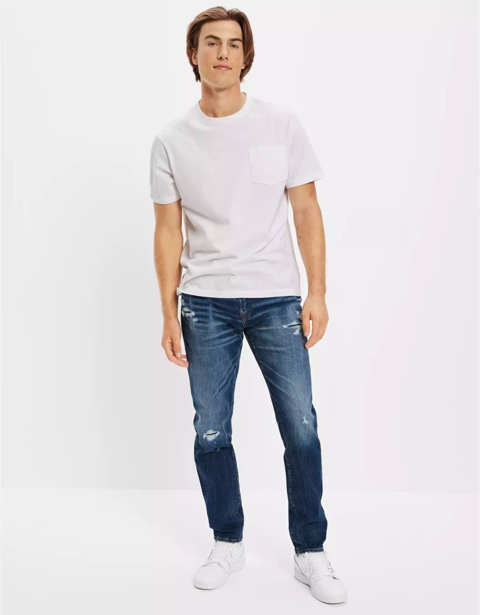 Jean American Eagle AE AirFlexPatched Athlétiques Fit Multicolore Homme | IBQ-04499079